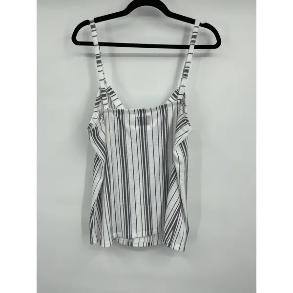 Laura Ashley Striped Tank Top Cami Sleeveless White Gray Womens Size XL NEW - Image 8