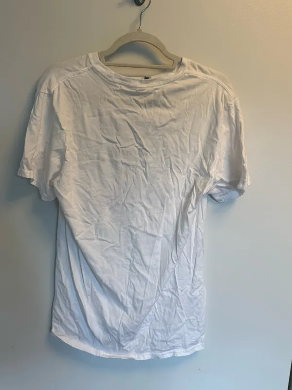 Threadfast Apparel white crewneck t-shirt with blue text size medium - Image 2