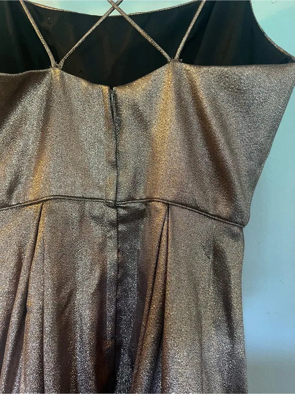 Blondie Nites Metallic Champagne Evening Gown - Image 4