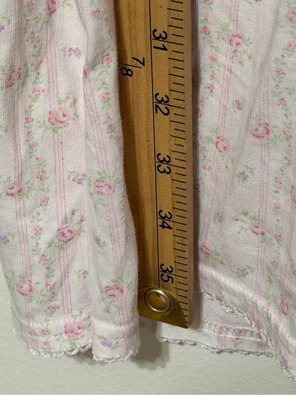 Miss Elaine Floral Nightgown Size XL White Pink Lace Vintage Y2K - Image 9