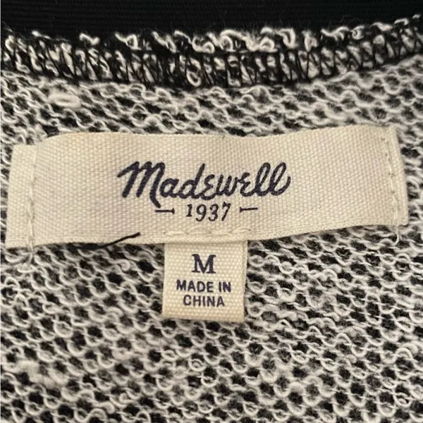 Madewell Black & White Space Dye Rhinestone Embellished Crew Neck Tee Size M - Image 7