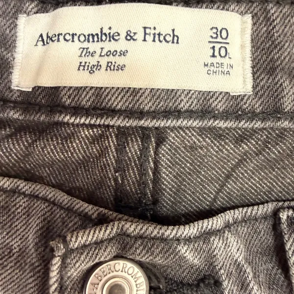 Abercrombie & Fitch The Loose High Rise Washed Black Relaxed Jeans 30/10L - Image 6