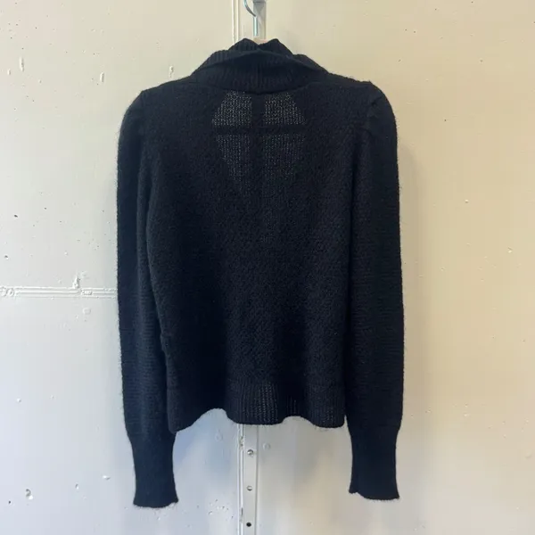 Vanessa Bruno Black Mohair Alpaca Shawl Collar Cardigan Sweater Italy Womens 2 M - Image 2