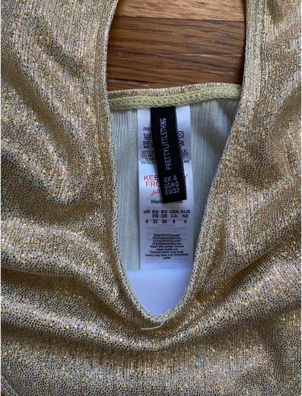 Pretty Little Thing gold one piece bikini - Image 2