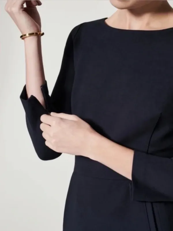 NWT Spanx Black The Perfect Shift Dress 3/4 sleeves A Line LBD Medium - Image 4