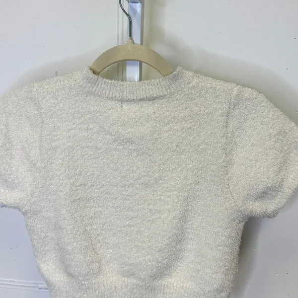 Cider Georgia Peach Cropped Fuzzy Tee Small Baby Tee Streetwear‎ Off White - Image 6