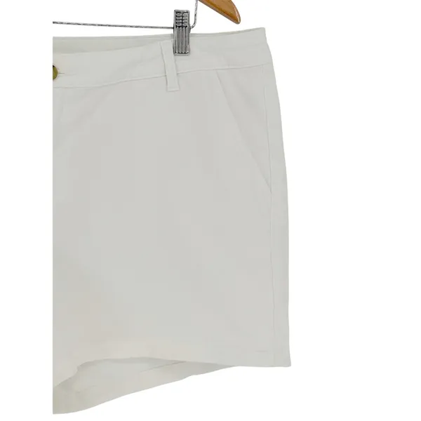 a.n.a. Mid-Rise Twill Short Womens 18 White Casual 5 Inch Inseam‎ Chino Summer - Image 3