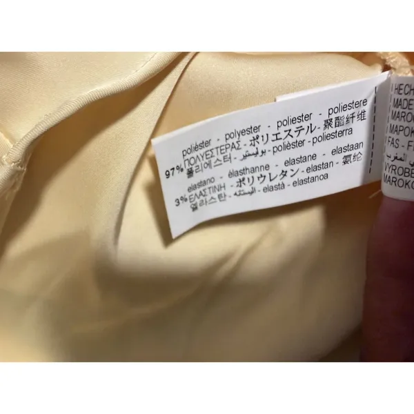 Zara Light Yellow Halter Top Satin Effect Asymmetrical Summer Festival Flowy - Image 7