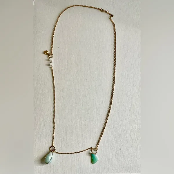 NWOT WA Studios Turquoise Necklace Gold - Image 4