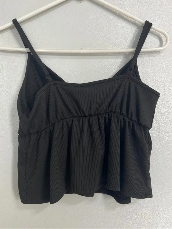 Lulus Babydoll Style Black (Washed black) Crop Top Size M NWT. Women's. - Image 5