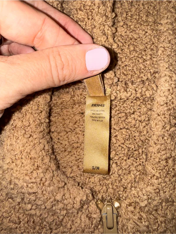 SKIMS Cozy Knit Zip‎ Up Hoodie in camel size S/M - Image 2