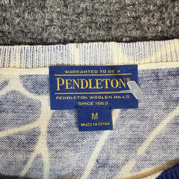 Pendleton Blue White Cardigan Sweater Button Up Size M Women's - Image 3