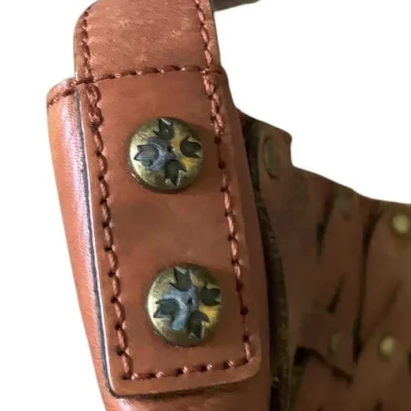 Patricia Nash Raiano Twisted Braid Crossbody Brown Leather Boho Artisan Festival - Image 5