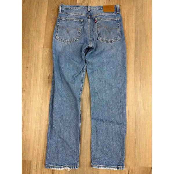Levis Premium Wedgie Straight Jeans Womens 26 Blue High Rise Button Fly Denim - Image 8