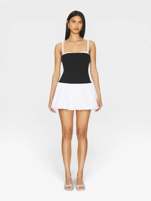 Show Me Your Mumu x REVOLVE Tiffany Skort Dress Black White Bubble Mini XS NWT - Image 3