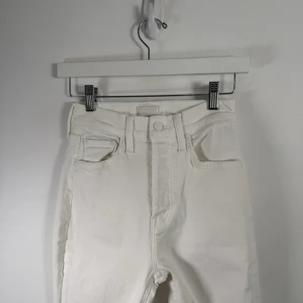 Mother Denim‎ The Tripper Ankle Fray Unfairest of Them All White Jeans Womens 24 - Image 3