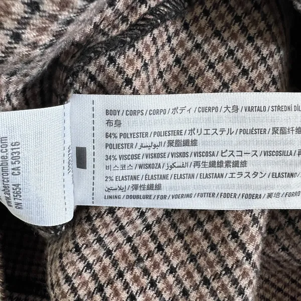 NWT Abercrombie & Fitch Houndstooth Mini Dress Brown Plaid Preppy Academic SizeM - Image 3