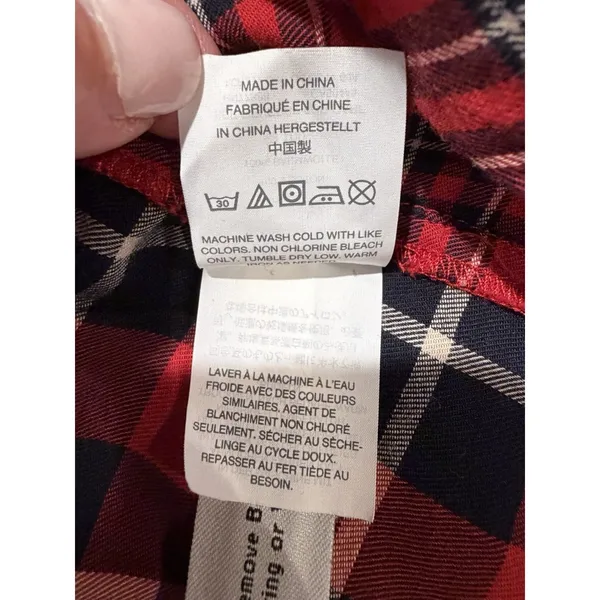 Madewell Classic Patchwork Plaid Ex-Boyfriend Shirt Red Cotton Size XS - Image 7