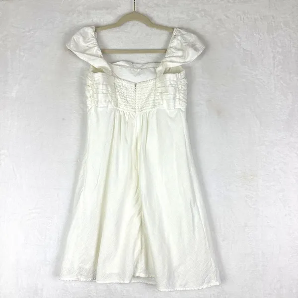 Abercrombie Fitch Emerson Cap Sleeve Mini Dress Size Medium White Linen Cotton - Image 5