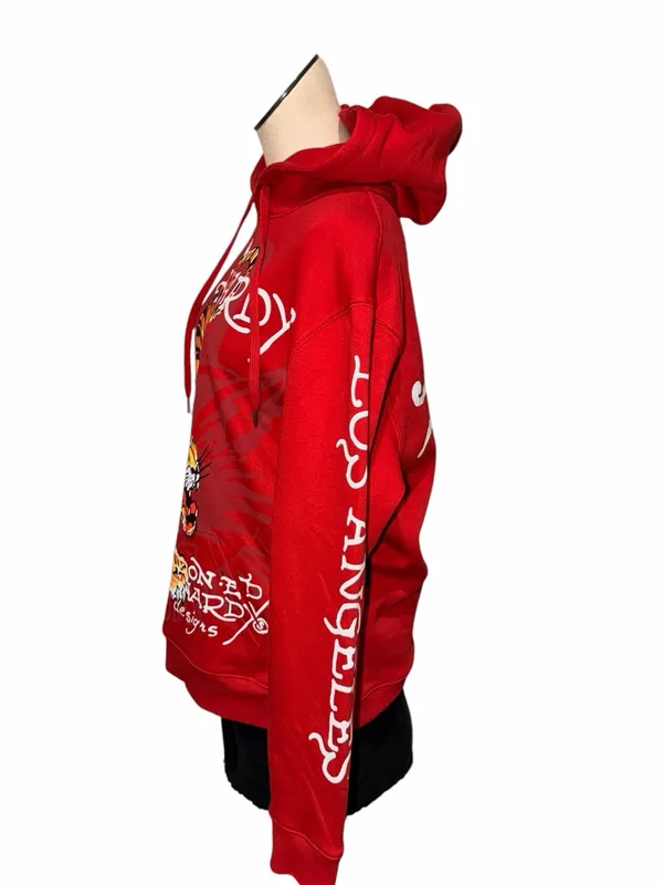 NWT Ed Hardy Red Tiger Hoodie M - Iconic Y2K Graphic LOS ANGELES Unisex - Image 3