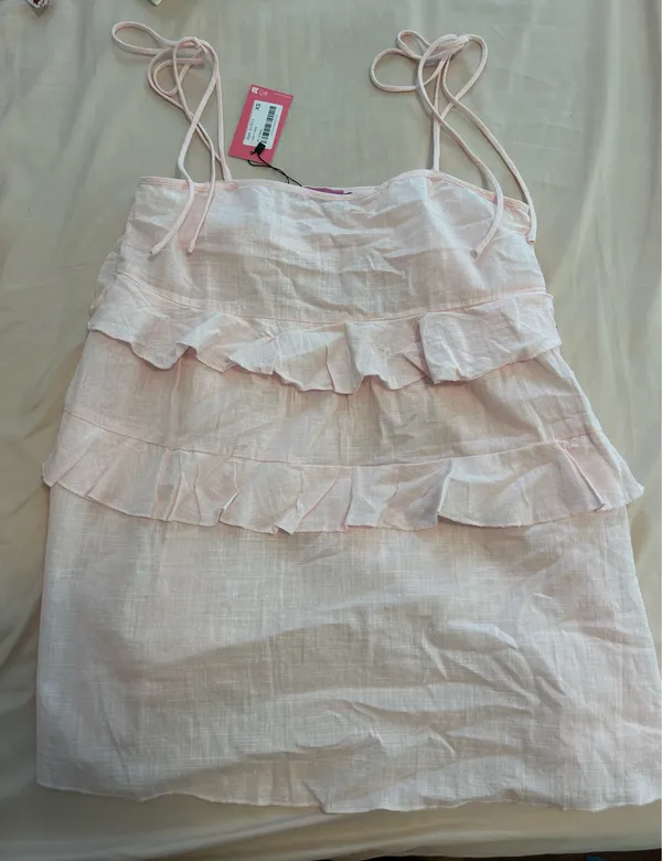 Dorothia Edikted Sheer Linen Look Mini Dress - Image 2
