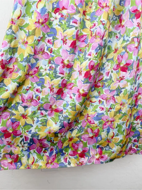 ASTR the‎ Label Floral Satin Smocked Tie Front Midi Dress - Image 5