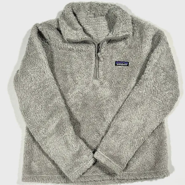 Patagonia Sherpa Fleece Womens Large Los‎ Gatos 1/4 Zip Pullover Gorpcore Gray - Image 2