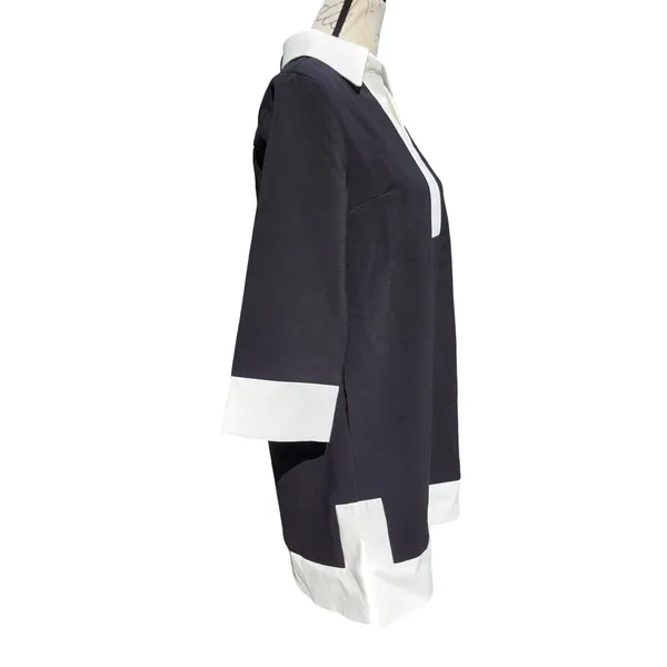 Anthropologie English Factory NWT 41P Black White Colorblock Collared Shift‎ Mini Dress XS - Image 8
