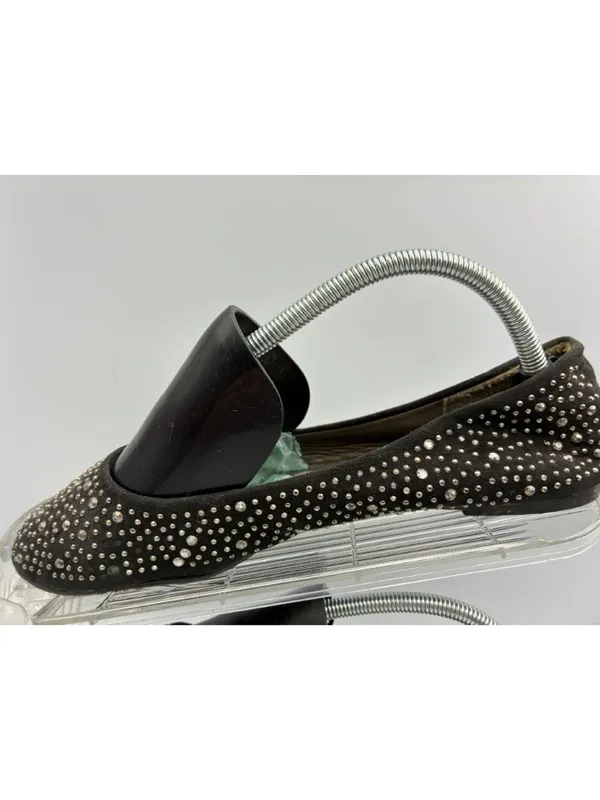 Blue Suede Shoes Womens Black Studded Flats Size 10 Sparkly Comfortable Slip-On - Image 6