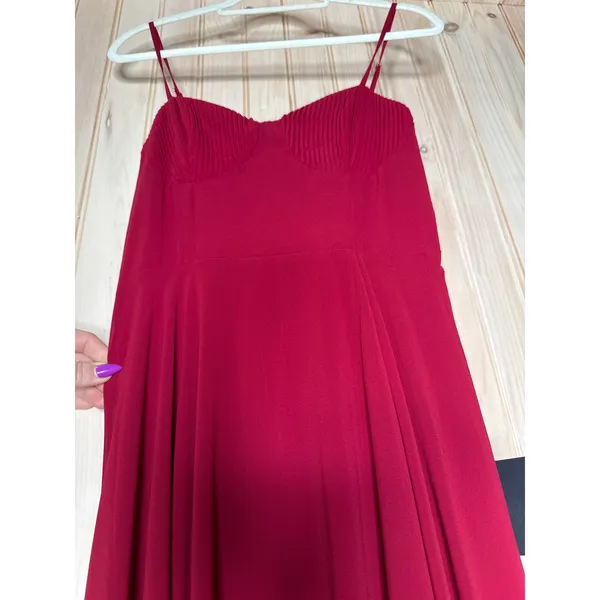 NWT Lulus Cause for Commotion Red Pleated Bustier Maxi Dress Gala Banquet Size S - Image 4