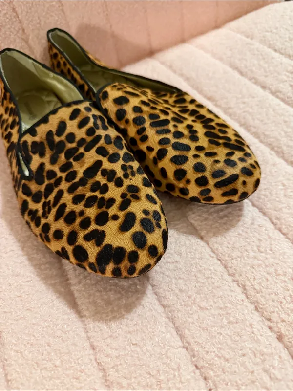 Birdies The Starling Cheetah Calf Hair Slip On Loafer Size 8.5 - Image 4