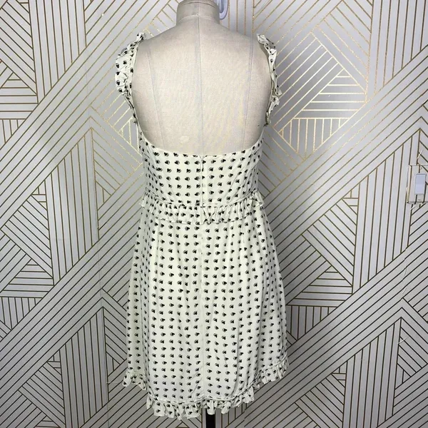 For Love & Lemons Sweetheart‎ Mini Dress Creme Heart Print Size US Medium - Image 10