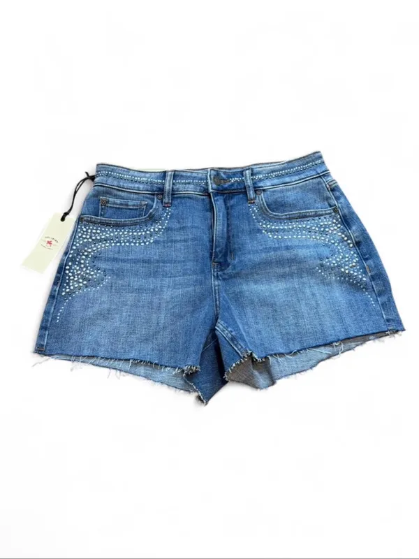NWT Idyllwind Rhinestone High Rise Western Denim Shorts Size 6 - Image 2