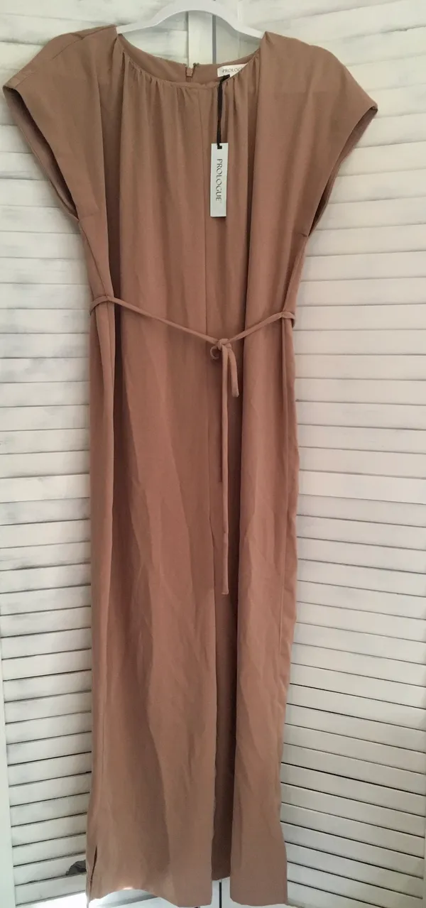 Sleeveless Romper, Large Tan - Image 2