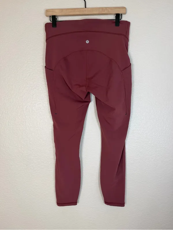Lululemon Power Thru High Rise Tight Leggings 25” Red Merlot size 10 $128 - Image 10