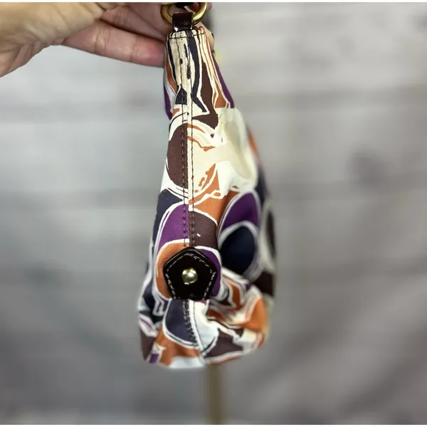 Coach Ashley Scarf Print Swingpack Crossbody Purse Signature C Satin Handbag - Image 5