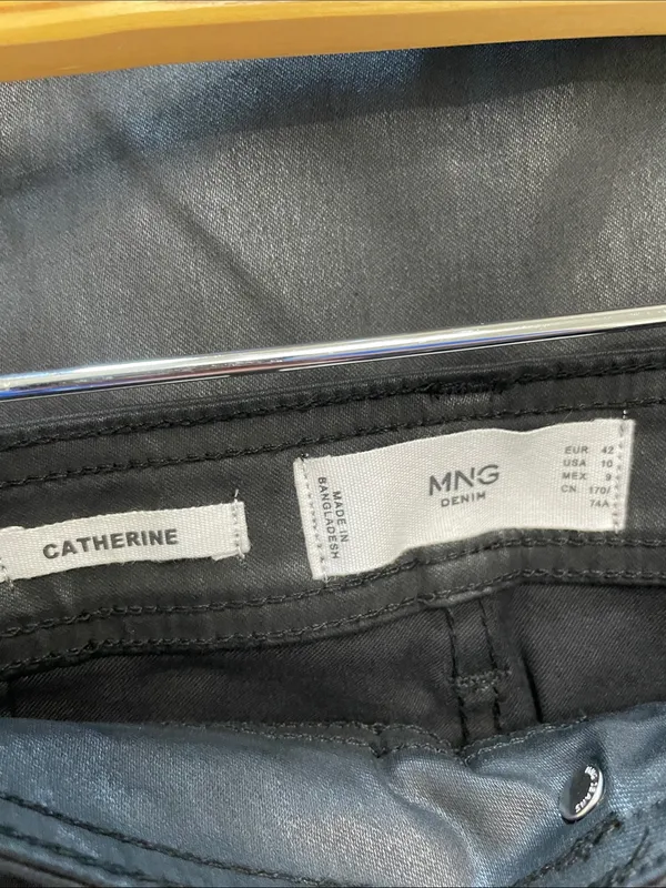 Mango Coated Jeans Culotte High Waist Catherine Ankle Black Wide Leg Size 10 NWT - Image 8