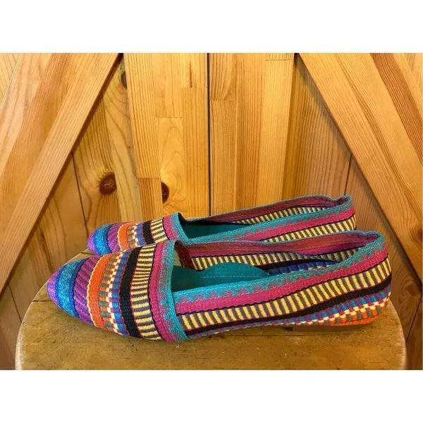 Beacon Phoenix Slip On Striped Ballet Multi Stripe Size 11AA Yellow - Image 3