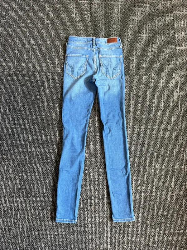 Hollister High Rise Super Skinny Distressed Stretch Blue Jeans 00R - Image 4