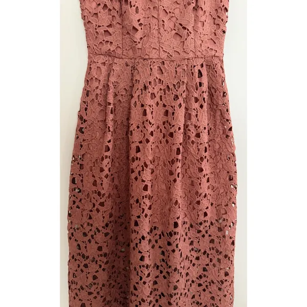 ASTR The Label Lace A Line Midi Dress Mauve Women's Size Small - Image 9