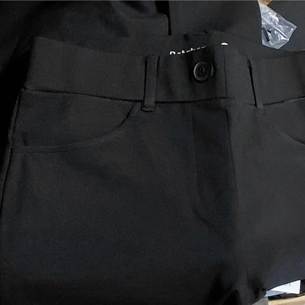 Betabrand 7 Pocket Bootcut Dress Yoga Pants Size Medium Petite Black Stretch - Image 9