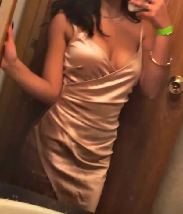 Windsor Asymmetrical Gold Satin Mini Bodycon Dress - Image 4