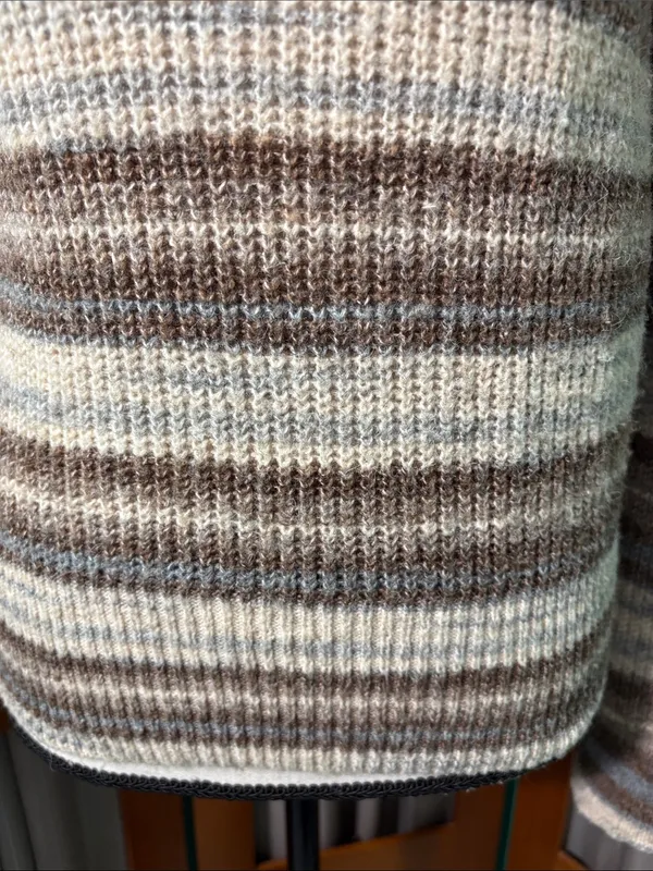 a.n.a Striped Crewneck Sweater in Brown, Cream, and Light Blue - Image 4