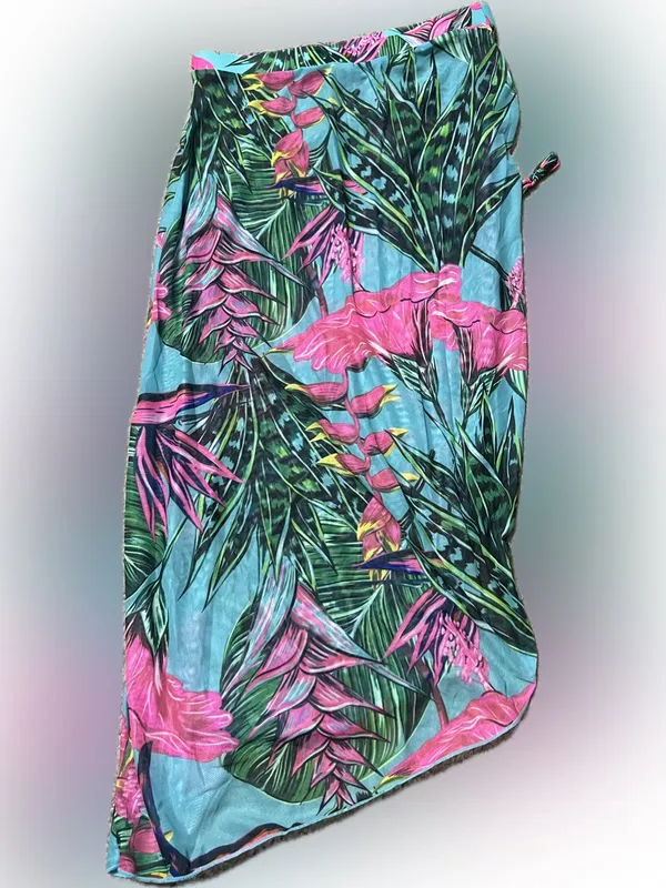 Source Unknown Pink‎ & Aqua Tropical Floral One-Piece Swimsuit - Image 5