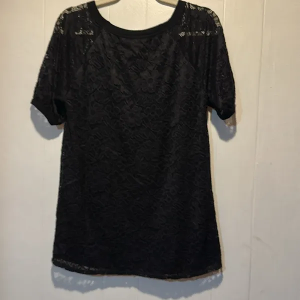 Bibi black lace top size m‎ Size M - Image 5