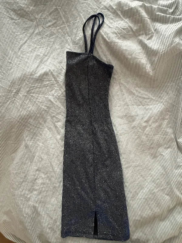 H&M Sparkle Blue Mini Dress - Image 3