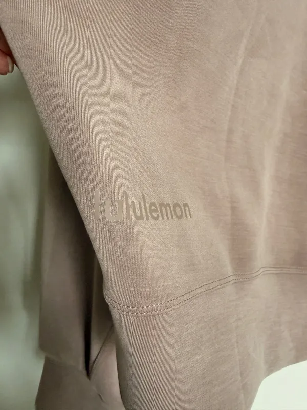 Lululemon Sofstreme Perfectly Oversized Cropped Crew - Taupetastic - Size 4 - Image 7