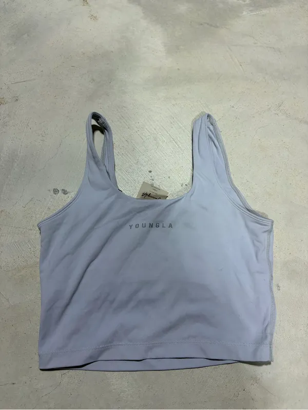 YoungLA Light gray/purple Scoop Neck Crop tank top XS - Image 8