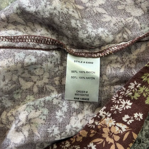 Floral Tiered Dress in Brown Size Medium - Image 5