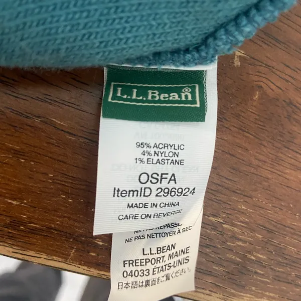 L.L. Bean Colorful Knit Pom Beanie with Logo - Image 3